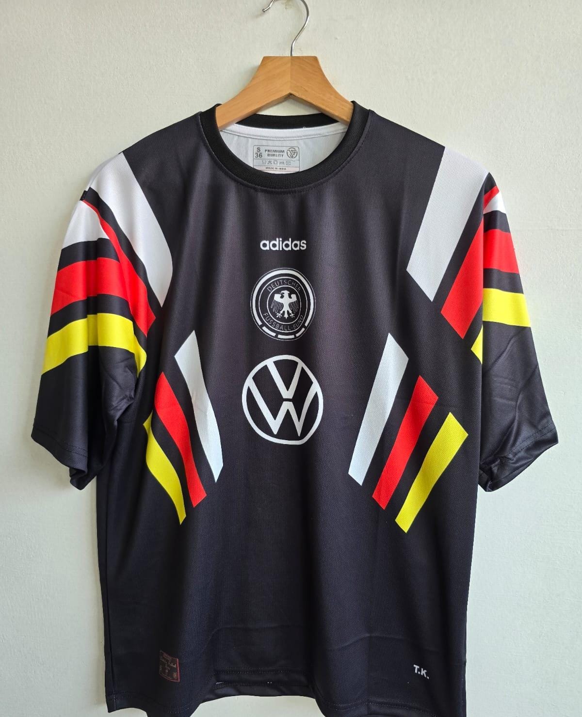 Germany 1996 Five Sleeve Retro Away Jersey Beckenbauer