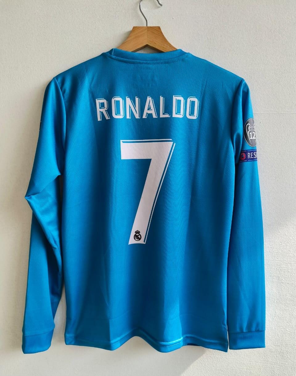REAL MADRID 2017 - 2018 FULL SLEEVE EMBROIDERY THIRD JERSEY RONALDO