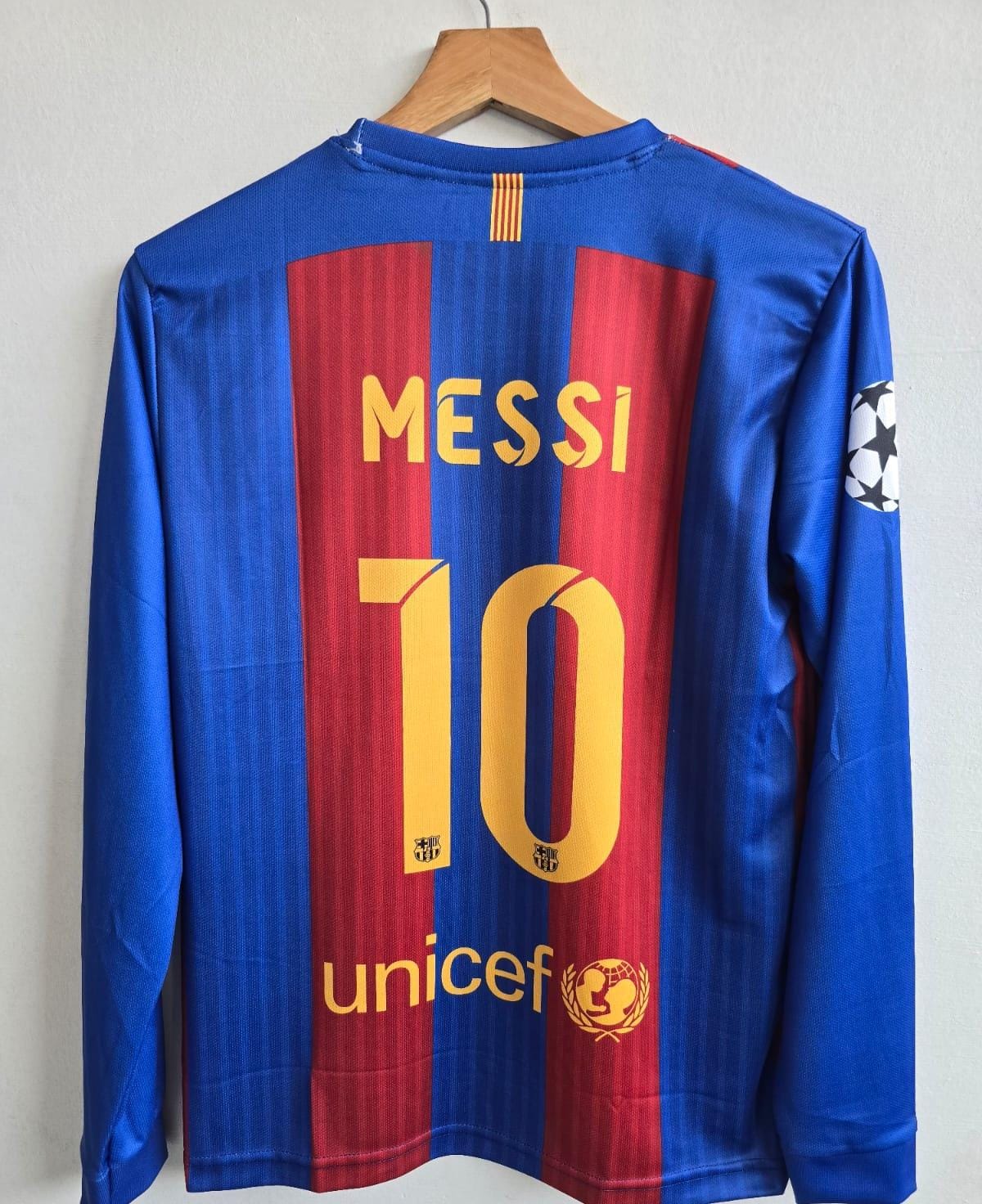 FC BARCELONA 2016 - 2017 FULL SLEEVE EMBROIDERY HOME JERSEY MESSI