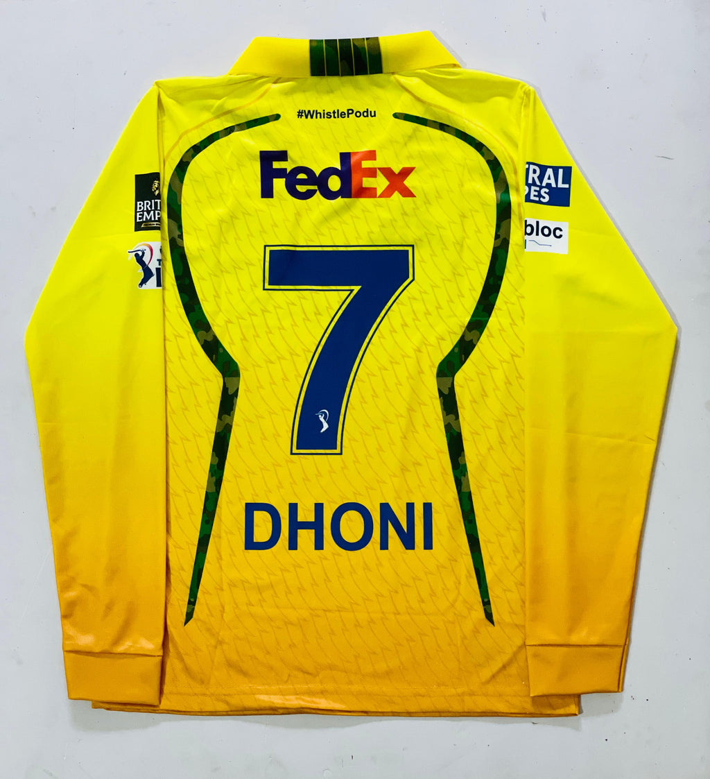 CHENNAI SUPER KINGS 2026 FULL SLEEVE EMBROIDERY JERSEY DHONI