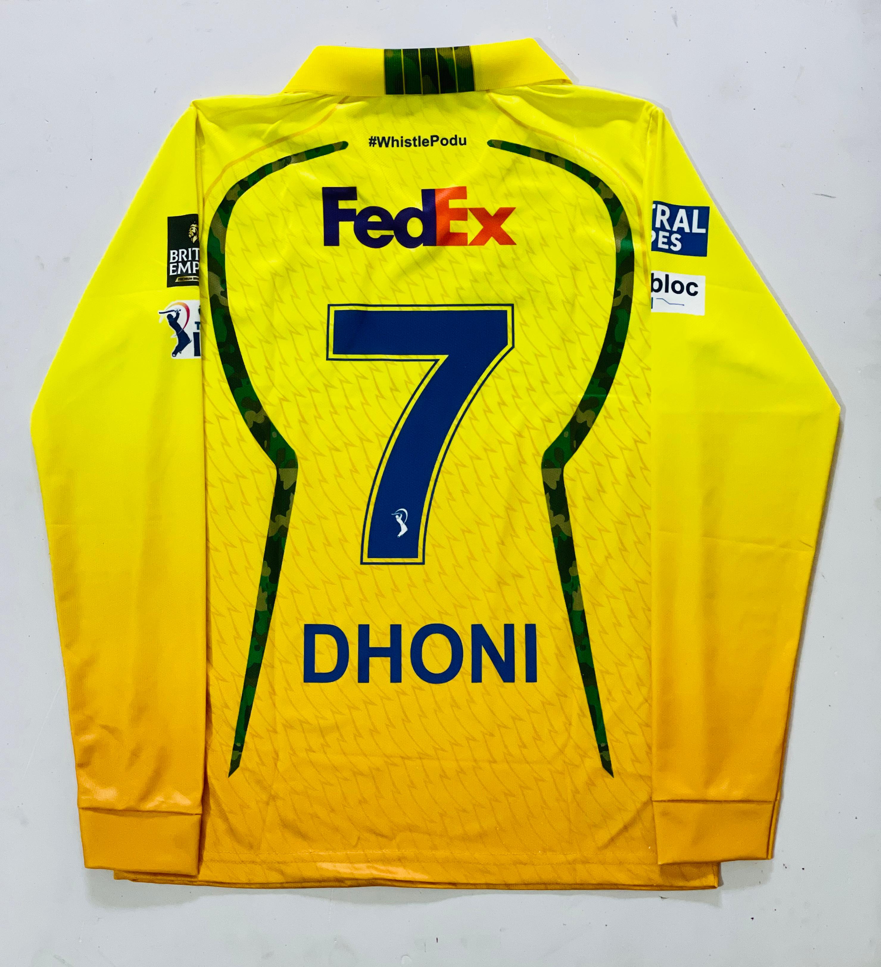 CHENNAI SUPER KINGS 2026 FULL SLEEVE EMBROIDERY JERSEY DHONI
