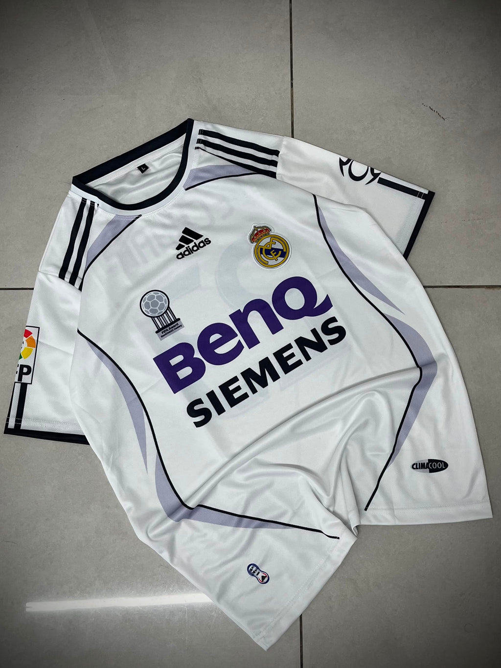 REAL MADRID 2006/2007 RETRO HOME JERSEY PREMIUM EMBROIDERY BECKHAM