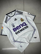 REAL MADRID 2006/2007 RETRO HOME JERSEY PREMIUM EMBROIDERY BECKHAM